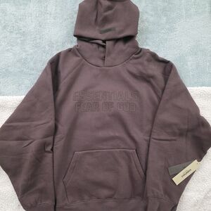 Fear Of God Essentials "Plum" Dark Purple Hoodie Sz L
